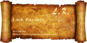 Lack Kazimir névjegykártya